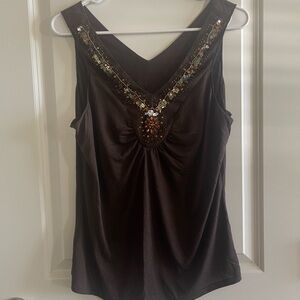George Brown Sleeveless Embellished Blouse